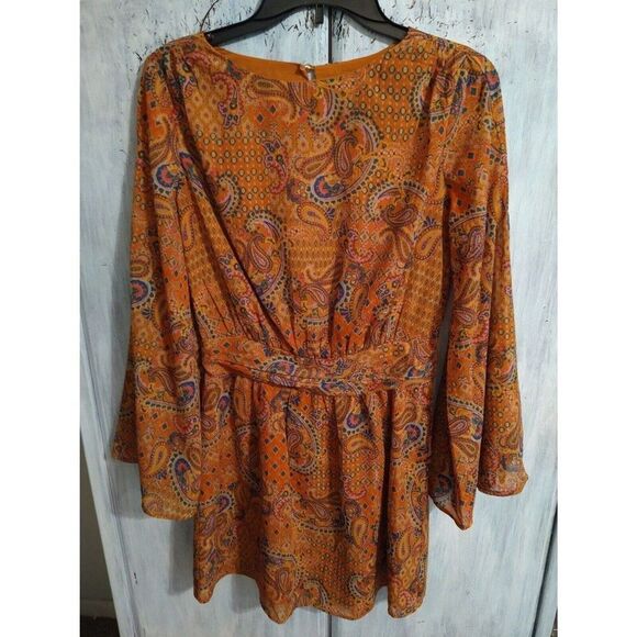 Jessica Simpson sheer Flared Sleeve boho Beachy Small NWT - Picture 2 of 8